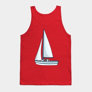 Sailboat cartoon illustration Tank Top